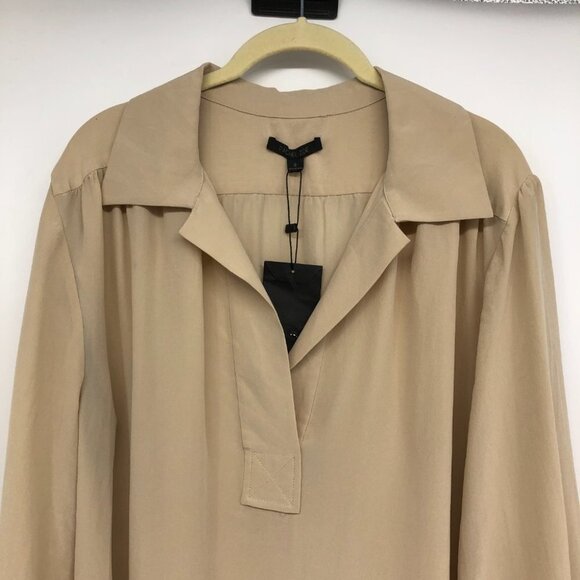 NWT Rachel Zoe light beige 100% silk long sleeve blouse size ~ Medium - Picture 4 of 16